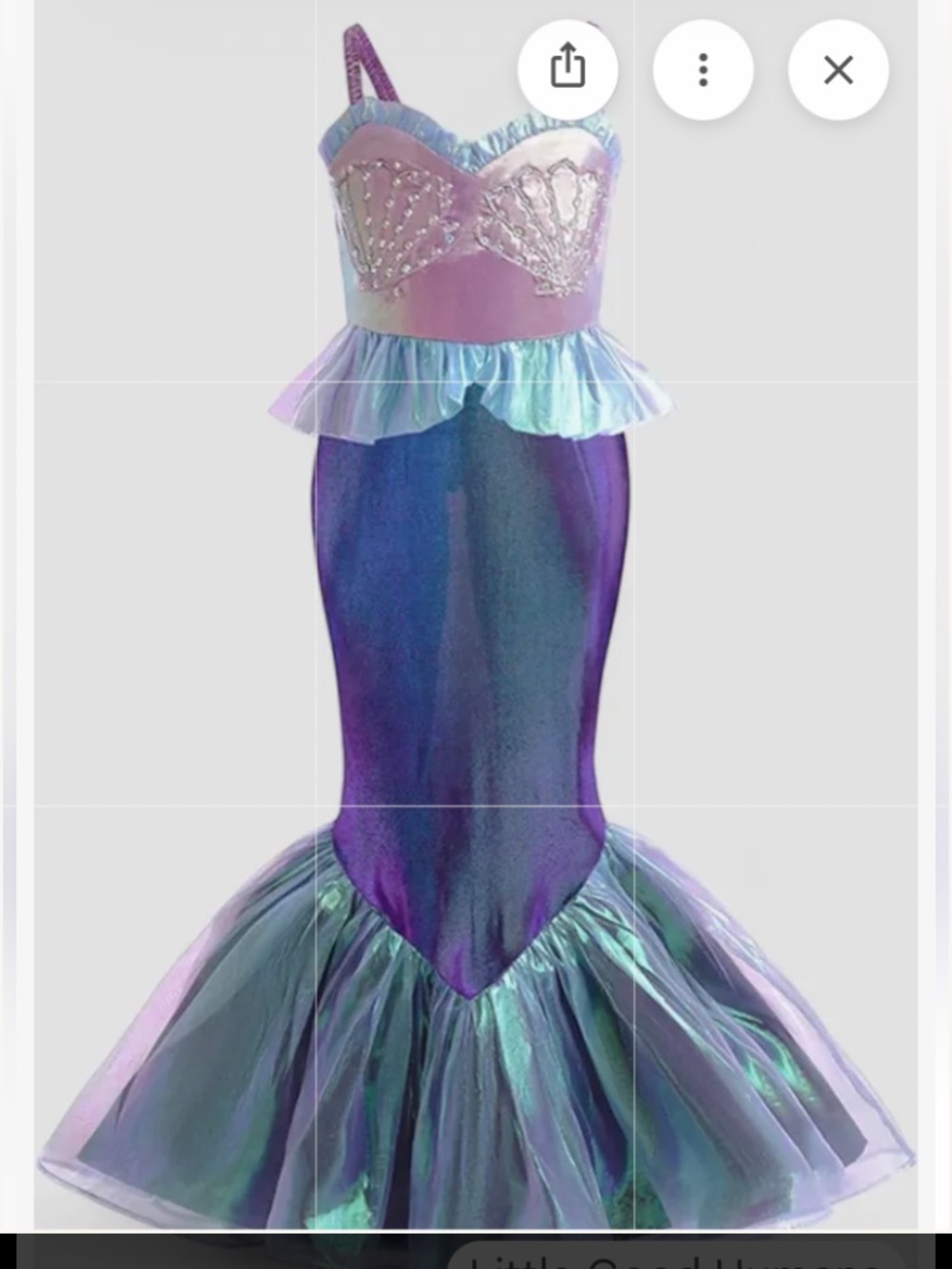 Girls' Purple Iridescent Mermaid Costume Dress